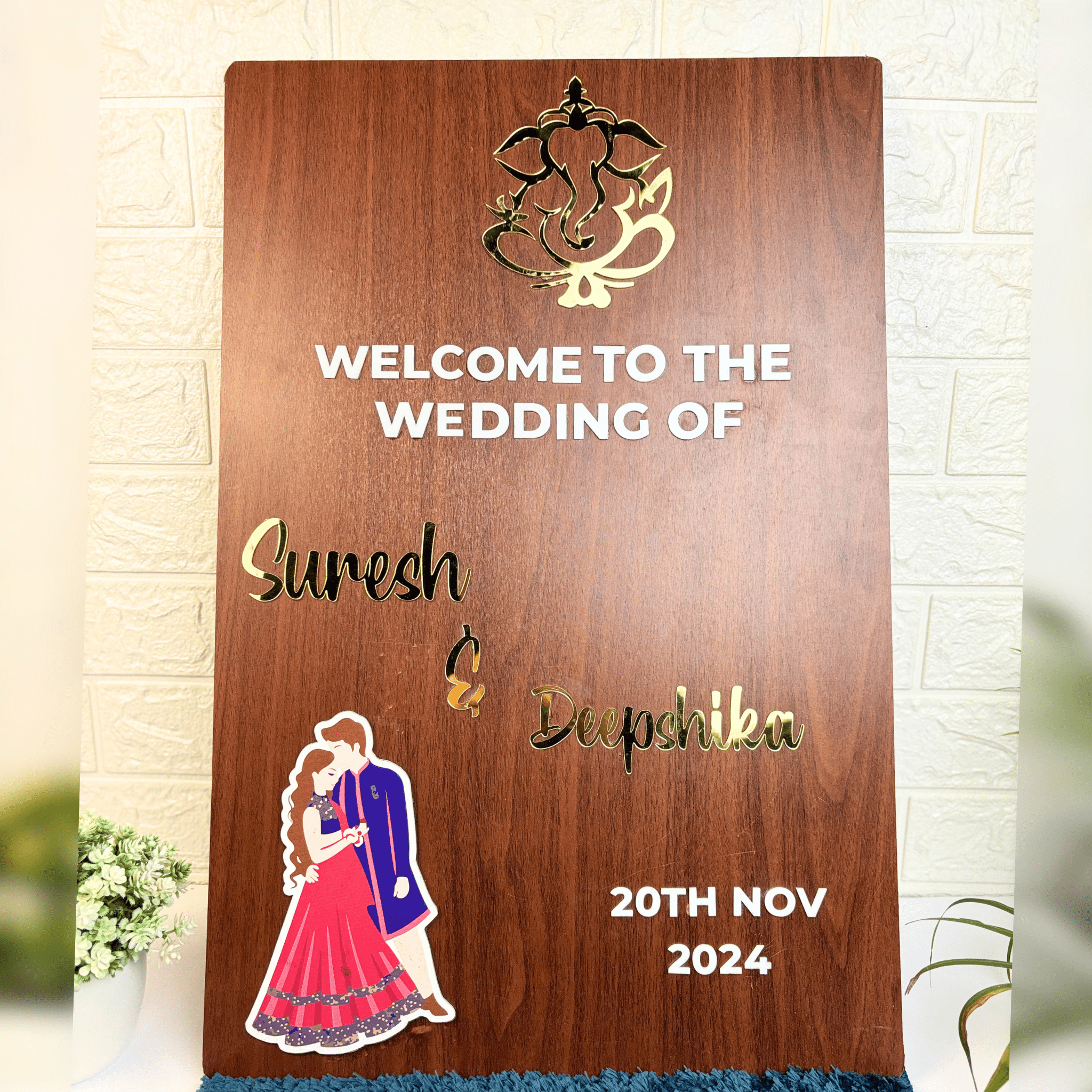 Hindu Wedding Welcome Board
