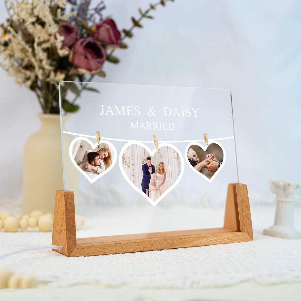 Personalized Couple Photo Collage LED Light