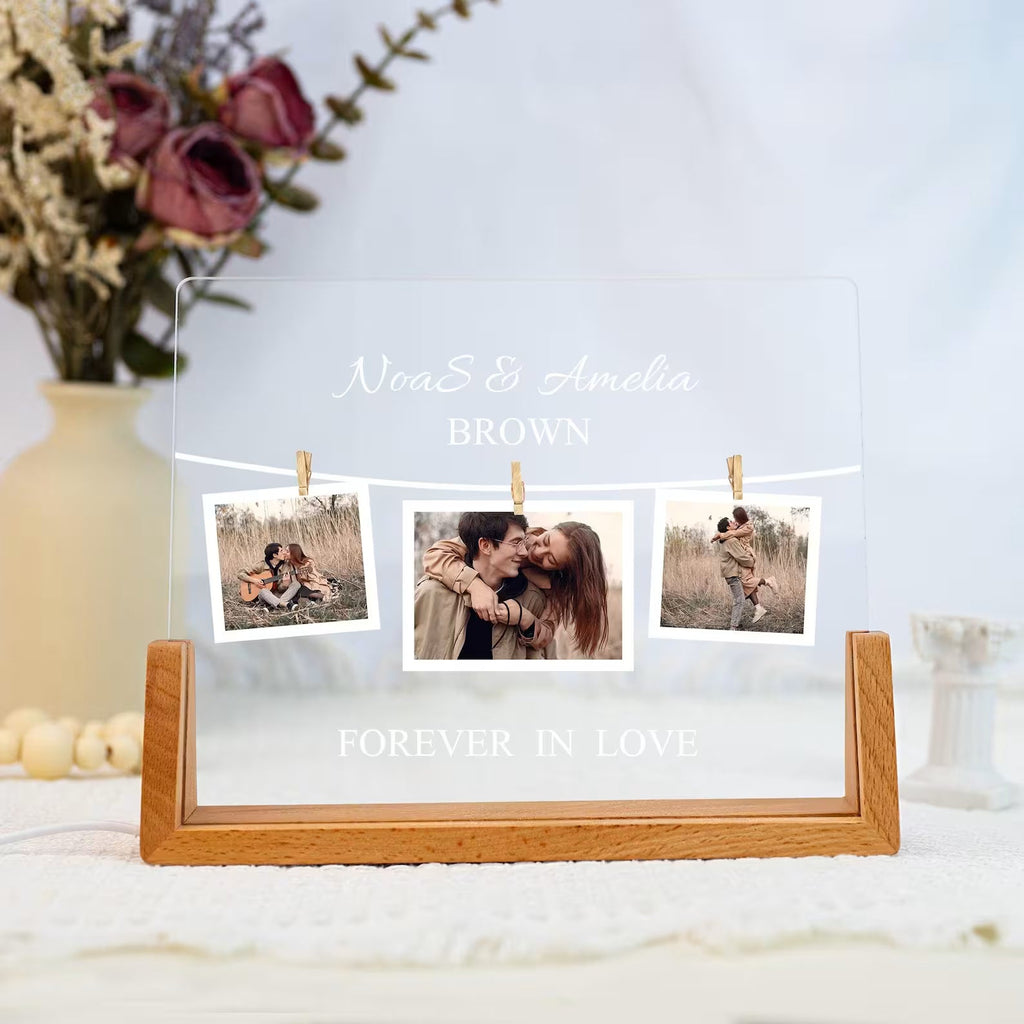 Personalized Couple Photo Collage LED Light