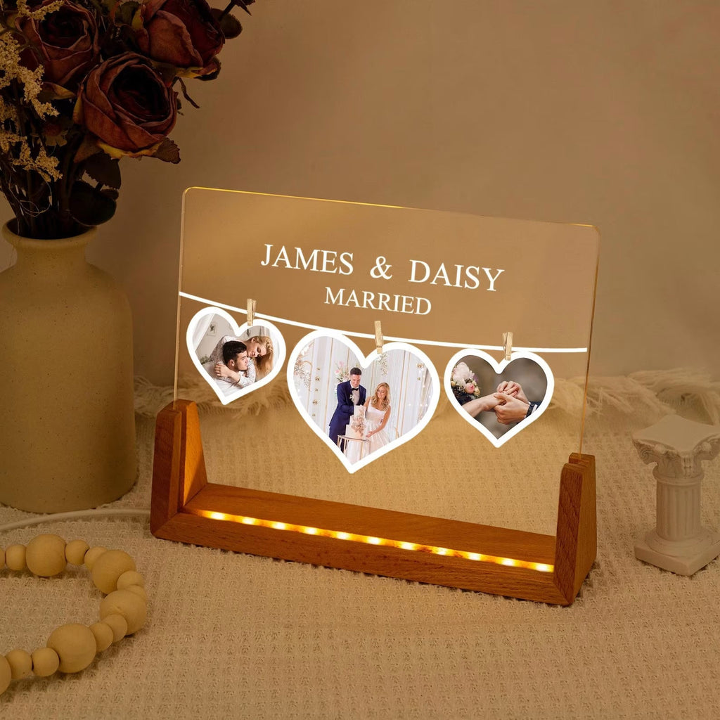 Personalized Couple Photo Collage LED Light