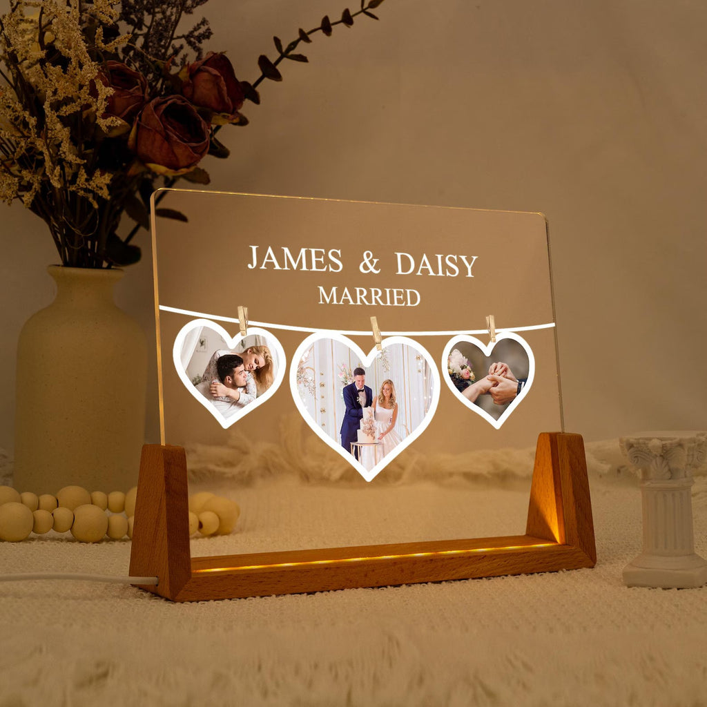 Personalized Couple Photo Collage LED Light
