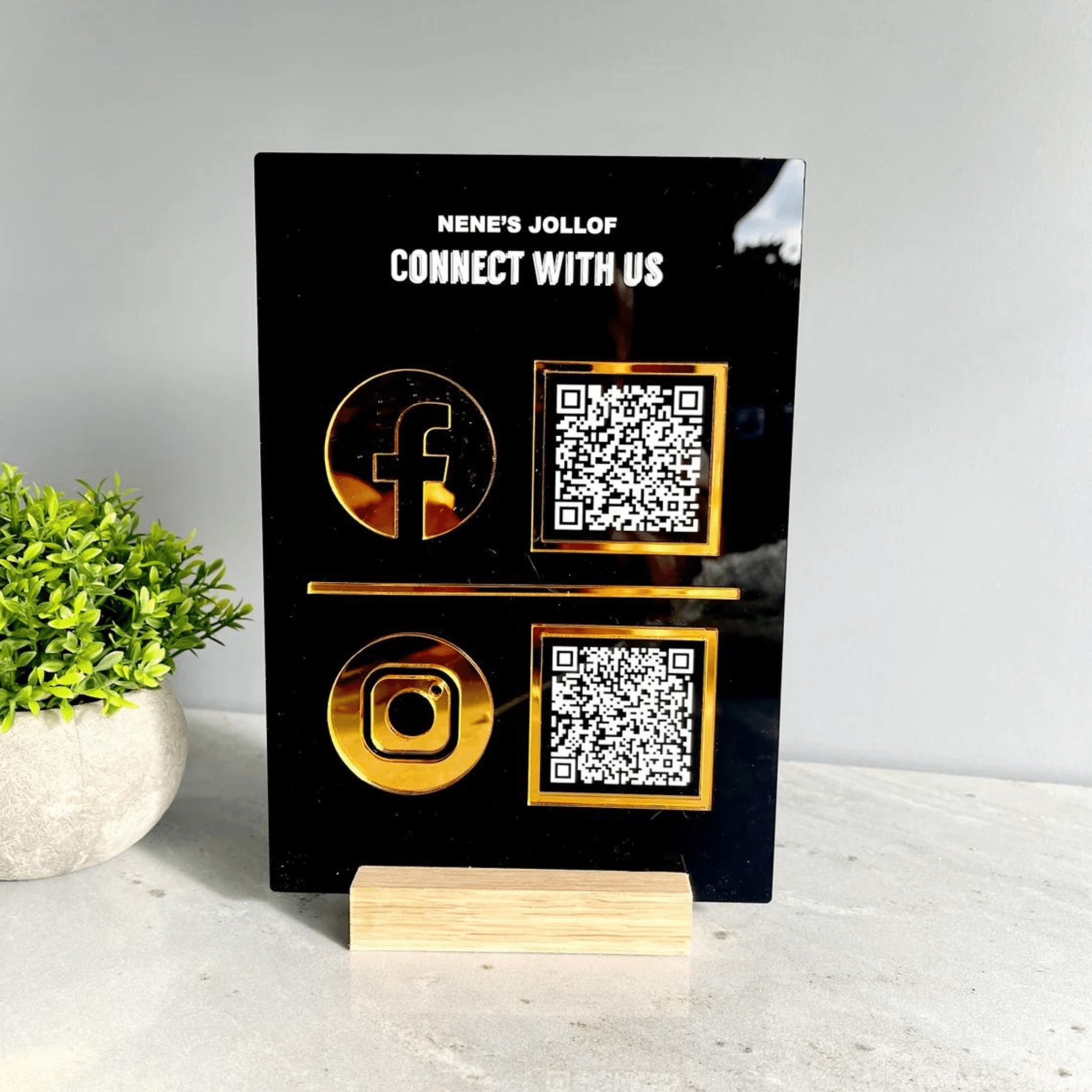 Social Media Acrylic Sign with Stand